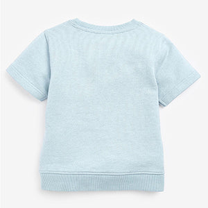 Light Blue Plain Sweat T-Shirt And Shorts Set (3mths-6yrs)