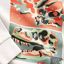 Load image into Gallery viewer, Grey Garment Dye Dinosaur Print Hoodie (3-12yrs)
