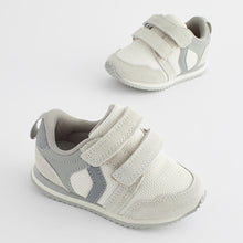 Load image into Gallery viewer, Neutral White Standard Fit (F) Double Strap Trainers
