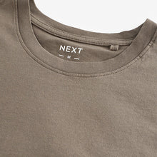 Load image into Gallery viewer, Brown Neutral Regular Fit Essential 100% Cotton Crew Neck T-Shirt
