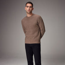 Load image into Gallery viewer, Neutral Regular Fit Knitted Crew Neck Jumper
