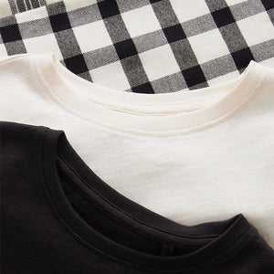 Black/White Cotton Woven Check Pyjamas 2 Pack (3-12yrs)