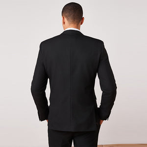 Black Slim Fit Two Button Suit Jacket