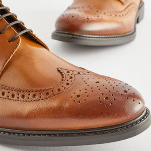 Tan Brown Leather Derby Brogues