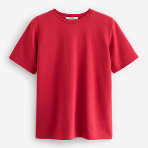 Red Heavyweight Short Sleeve Crew Neck T-Shirt