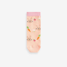 Load image into Gallery viewer, Pink and Green 5 Pack Cotton Rich Farm Character Ankle Socks
