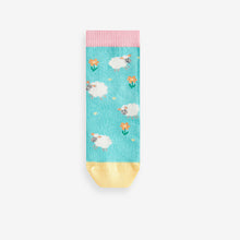 Load image into Gallery viewer, Pink and Green 5 Pack Cotton Rich Farm Character Ankle Socks
