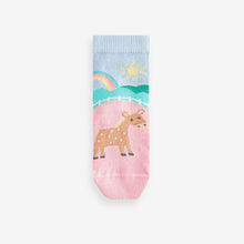 Load image into Gallery viewer, Pink and Green 5 Pack Cotton Rich Farm Character Ankle Socks
