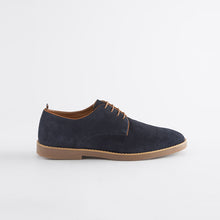 Load image into Gallery viewer, Navy Suede Derby Shoes
