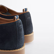 Load image into Gallery viewer, Navy Suede Derby Shoes
