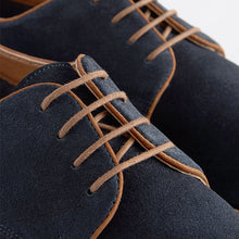 Load image into Gallery viewer, Navy Suede Derby Shoes
