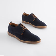 Load image into Gallery viewer, Navy Suede Derby Shoes
