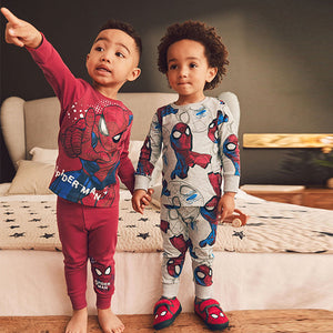 Red/Navy Spiderman 2 Pack Snuggle Pyjamas (3-10yrs)