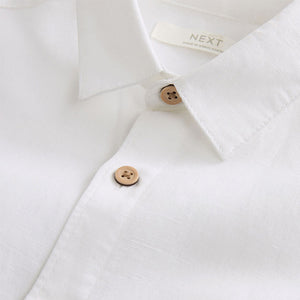 White Linen Blend Shirt (3mths-12yrs)