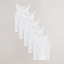 Load image into Gallery viewer, White Vests 5 Pack (1.5-12yrs)
