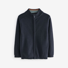 Load image into Gallery viewer, Navy Zip Through Knitted Cardigan (3-12yrs)
