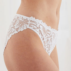 White High Leg Comfort Lace Knickers