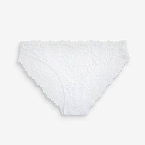 White High Leg Comfort Lace Knickers