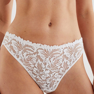 White High Leg Comfort Lace Knickers