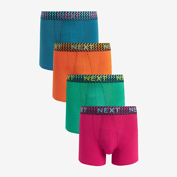 Bright Colour Pattern Waistband 4 pack A-Front Boxers