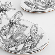 Load image into Gallery viewer, Silver Regular/Wide Fit Forever Comfort ® Bow Slingback Sandals
