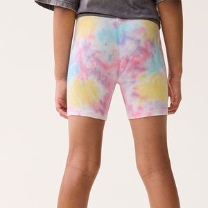 Multi Pink/Blue/Yellow Tie Dye Cycle Shorts