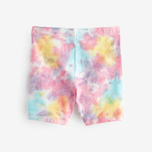 Multi Pink/Blue/Yellow Tie Dye Cycle Shorts