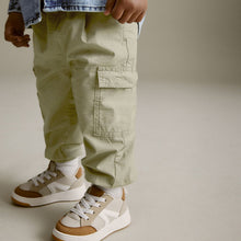 Load image into Gallery viewer, Sage Green Toggle Cargo Trousers (3mths-5-6yrs)
