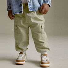 Load image into Gallery viewer, Sage Green Toggle Cargo Trousers (3mths-5-6yrs)
