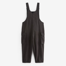 Load image into Gallery viewer, Washed Black Cargo Pocket Dungarees (3-12yrs)
