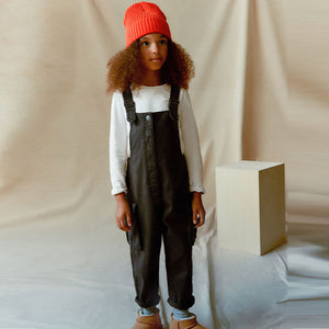 Washed Black Cargo Pocket Dungarees (3-12yrs)