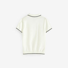 Load image into Gallery viewer, White Polo Short Sleeve Trophy Neck 100% Cotton Jumper (3-9yrs)

