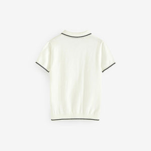 White Polo Short Sleeve Trophy Neck 100% Cotton Jumper (3-9yrs)