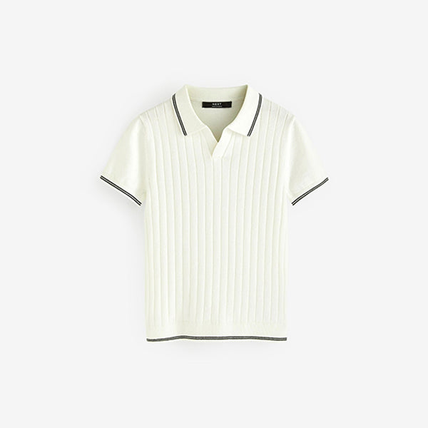 White Polo Short Sleeve Trophy Neck 100% Cotton Jumper (3-9yrs)