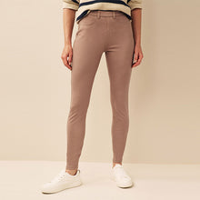 Load image into Gallery viewer, Taupe Brown Jersey Denim Leggings
