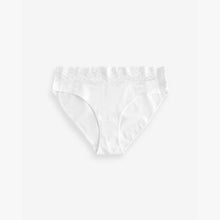 Load image into Gallery viewer, White/Pink/Green High Leg Cotton and Lace Knickers 4 Pack
