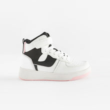 Load image into Gallery viewer, Pink Mono Retro High Top Trainers (Older Girls)
