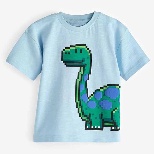 Blue Dinosaur Short Sleeve Character T-Shirt
