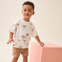 Load image into Gallery viewer, Ecru White Palms All-Over Print Short Sleeve T-Shirt

