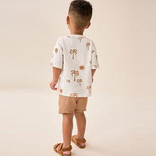 Load image into Gallery viewer, Ecru White Palms All-Over Print Short Sleeve T-Shirt
