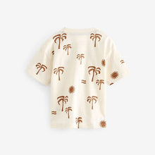 Load image into Gallery viewer, Ecru White Palms All-Over Print Short Sleeve T-Shirt
