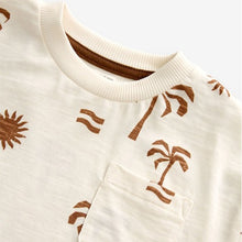 Load image into Gallery viewer, Ecru White Palms All-Over Print Short Sleeve T-Shirt

