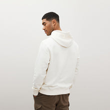 Load image into Gallery viewer, Ecru White Jersey Cotton Rich Overhead Hoodie
