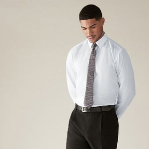 White/Blue Regular Fit Shirt And Tie Set 2 Pack