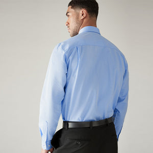 White/Blue Regular Fit Shirt And Tie Set 2 Pack