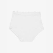 Load image into Gallery viewer, White/Black/Grey Full Brief Cotton Lace Knickers 4 Pack
