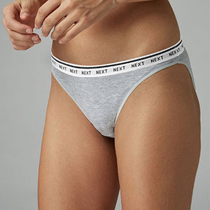 Monochrome Hight Leg Cotton Rich Logo Knickers 4 Pack