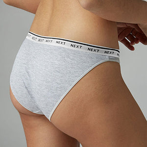 Monochrome Hight Leg Cotton Rich Logo Knickers 4 Pack