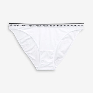 Monochrome Hight Leg Cotton Rich Logo Knickers 4 Pack