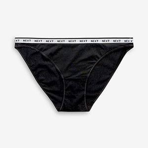 Monochrome Hight Leg Cotton Rich Logo Knickers 4 Pack